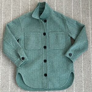 Rails Connie Wool-Blend Shacket Herringbone Green Size Small